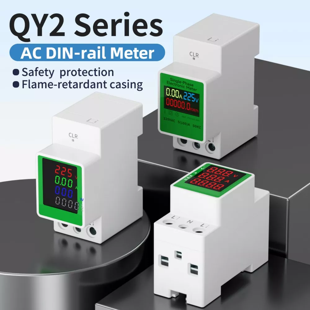 Medidor de carril Din QY2 AC