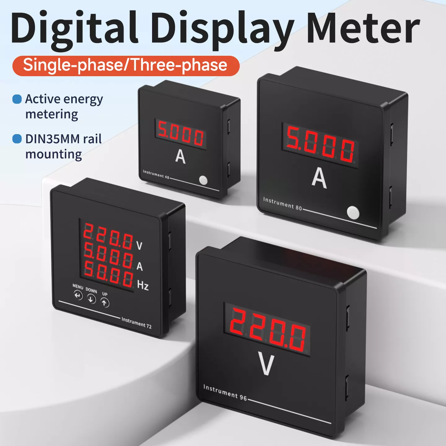 Medidor de CA con pantalla digital trifásico